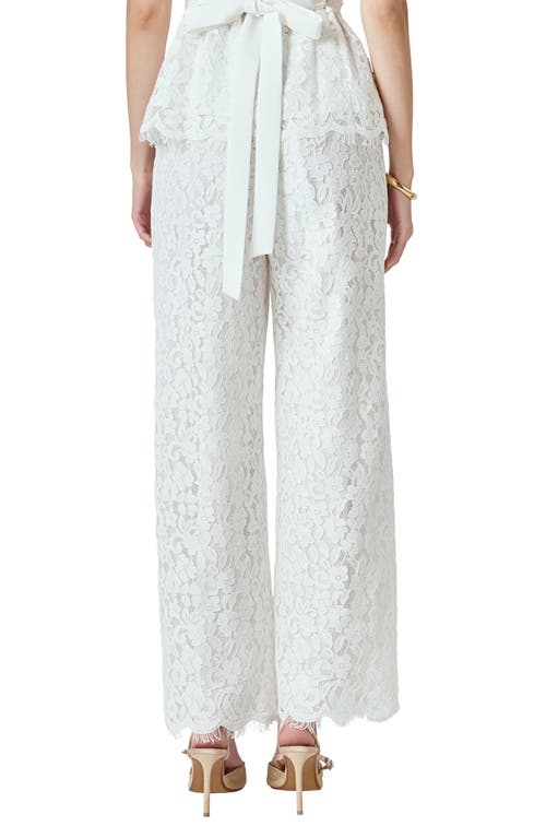 Endless Rose Floral Lace Wide Leg Pants In White