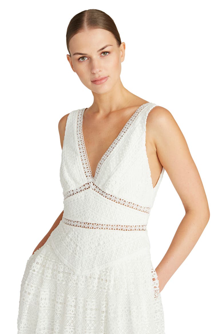Sleeveless Lace Midi Dress, Alternate, color, IVORY