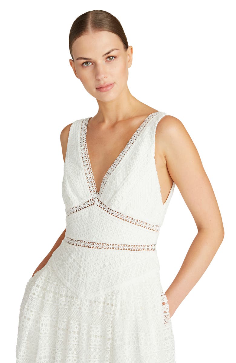 ML Monique Lhuillier Sleeveless Lace Midi Dress, Alternate, color,