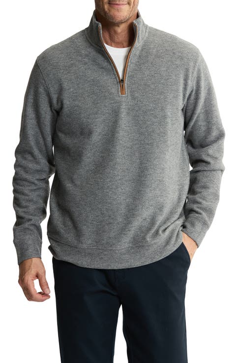 Cut Sew Half-Zip Knit Sweatshirt