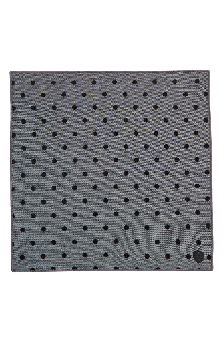 CLIFTON WILSON Polka Dot Cotton Pocket Square, Alternate, color, 