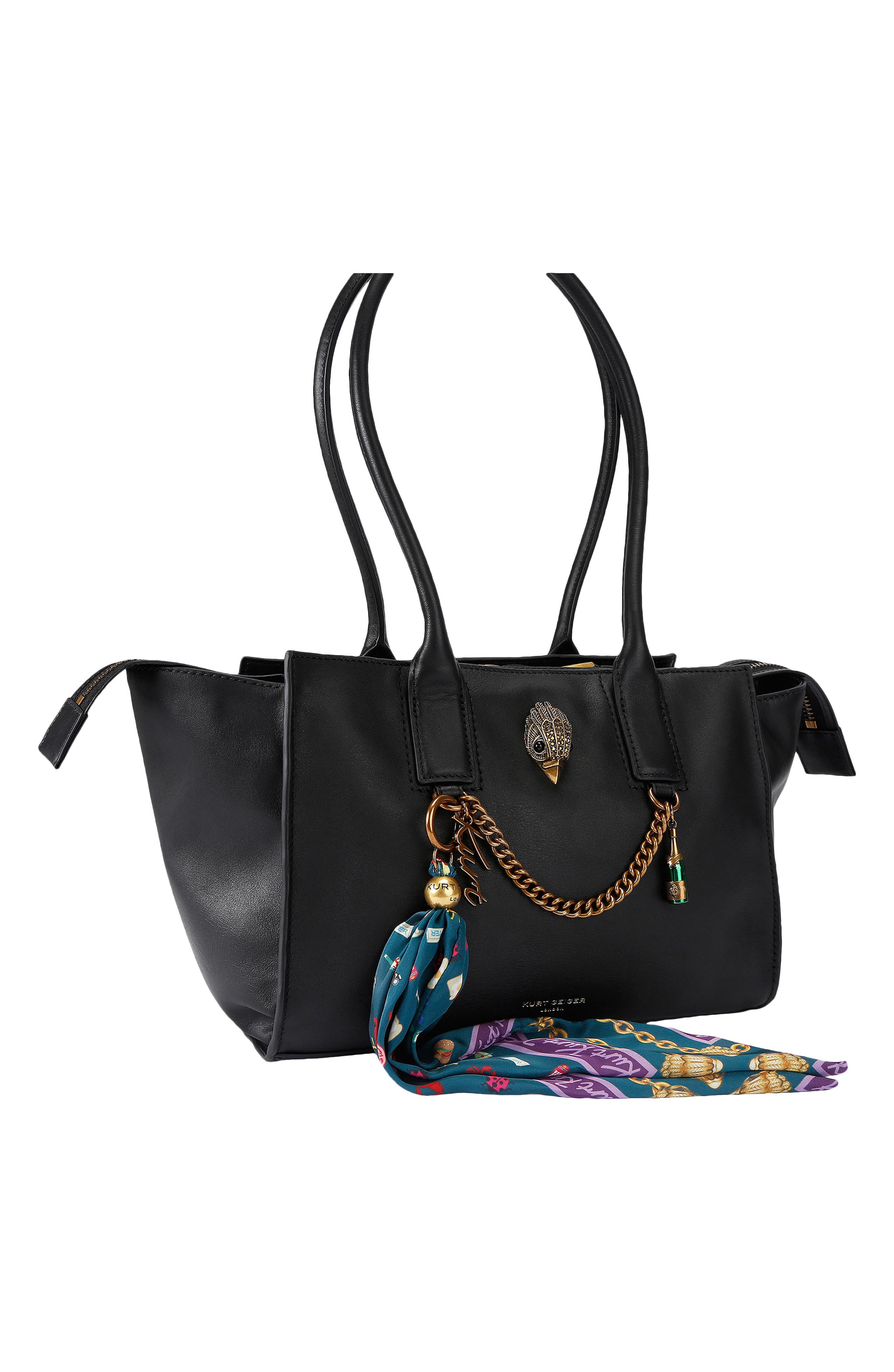 Small Sloane Leather Shopper Bag, Alternate, color, BLACK