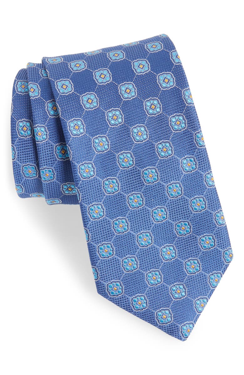 Eton Geometric Medallion Silk Tie, Main, color, 