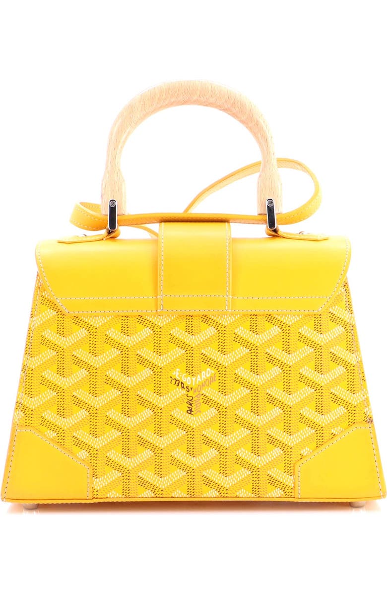 Pre-Owned Goyard Structured Saigon Top Handle Bag Coated Canvas with Leather Mini, Alternate, color, Yellow