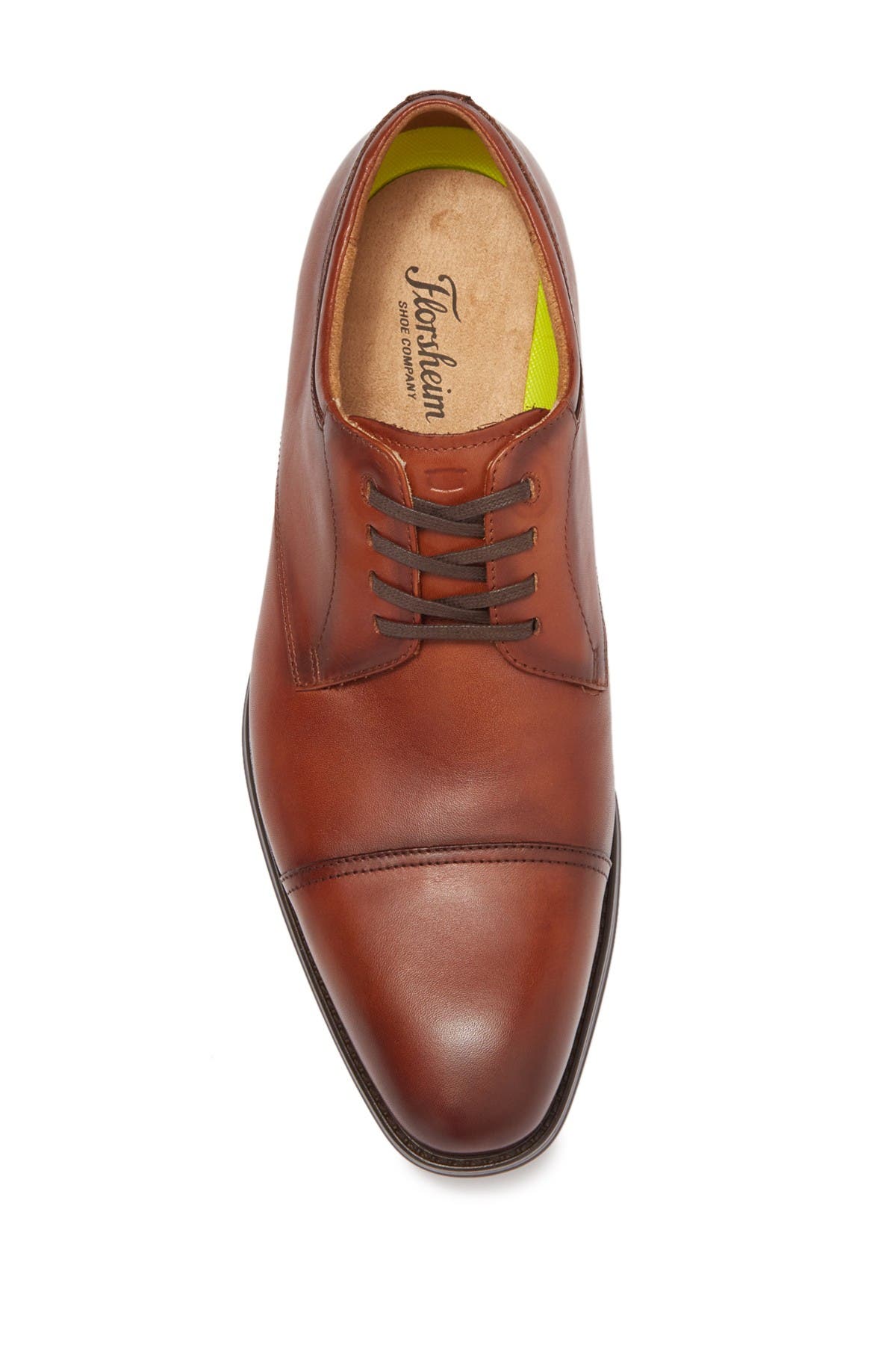 Florsheim Alanzo Leather Cap Toe Derby, Alternate, color, Cognac