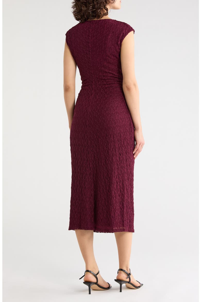 NORDSTROM RACK Ruched Lace Midi Dress (Women)