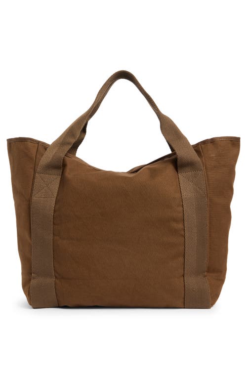 New Amsterdam Leatherworks Liliana Large Canvas Tote Bag In Brown