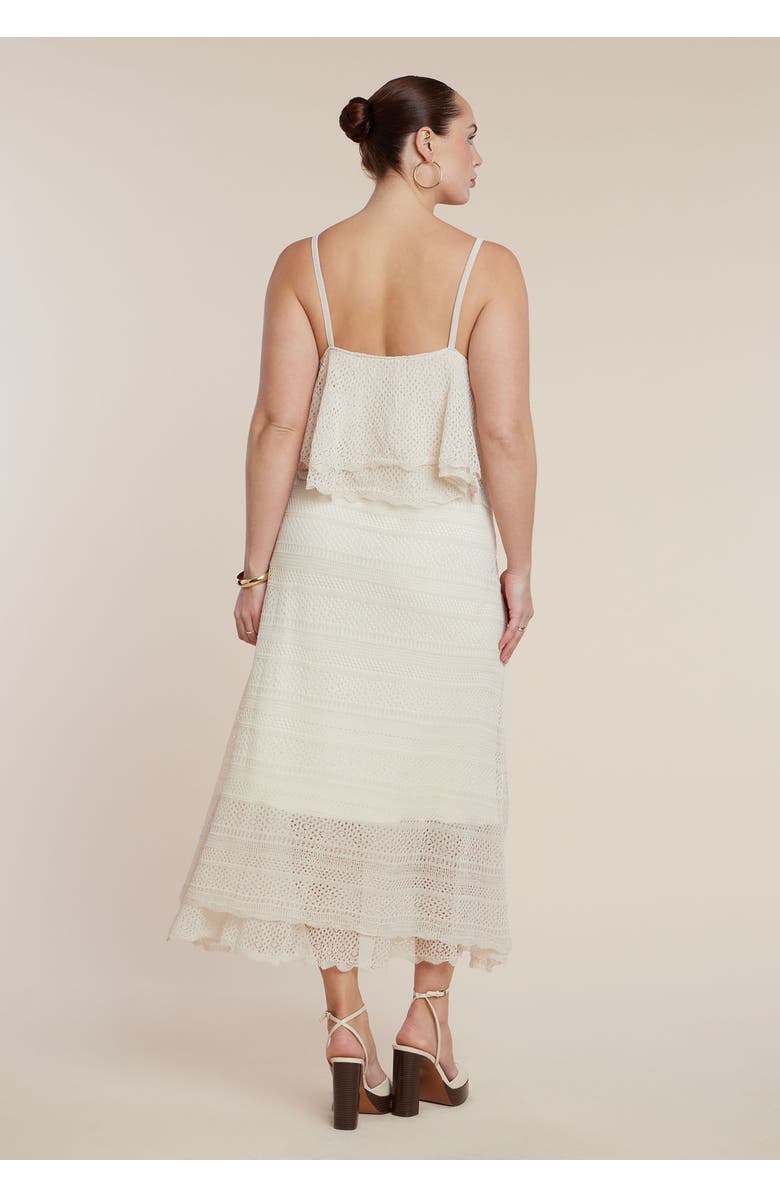 ELOQUII Crochet Knit Maxi Dress, Alternate, color, Irish Cream