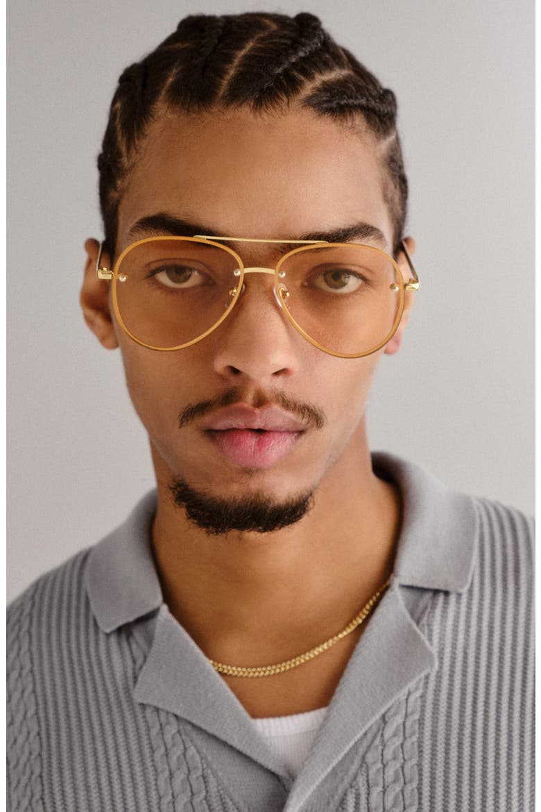 Mirzam 60mm Aviator Sunglasses, Alternate, color, BRIGHT GOLD/HAZEL TINT