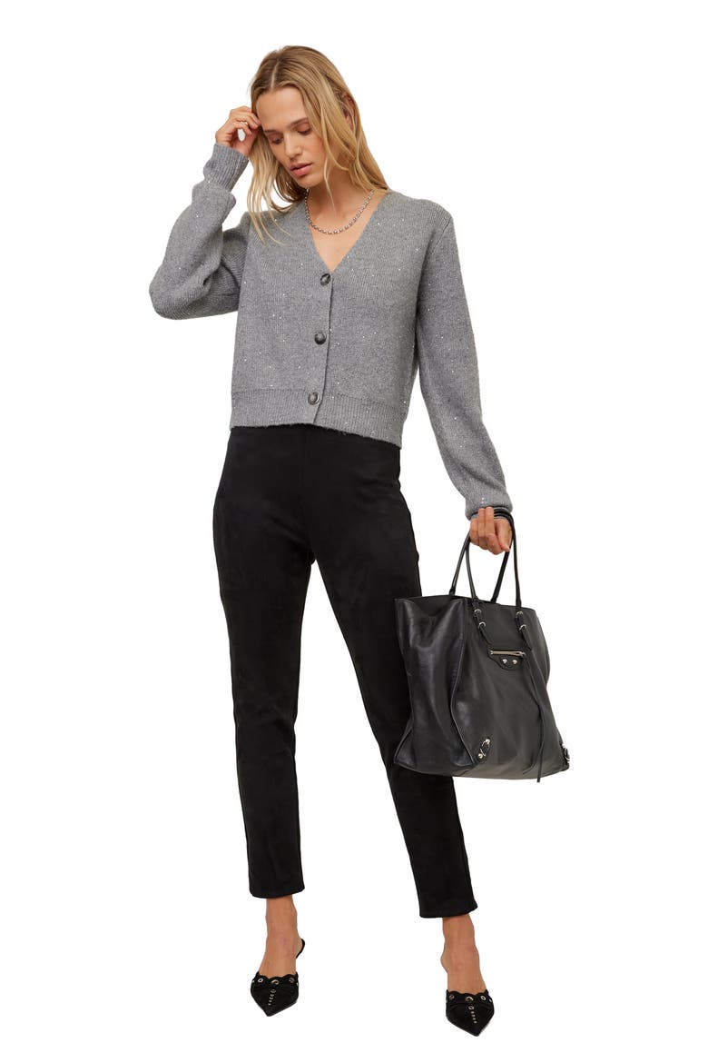 Danae Ankle Slit Pants, Alternate, color, BLACK