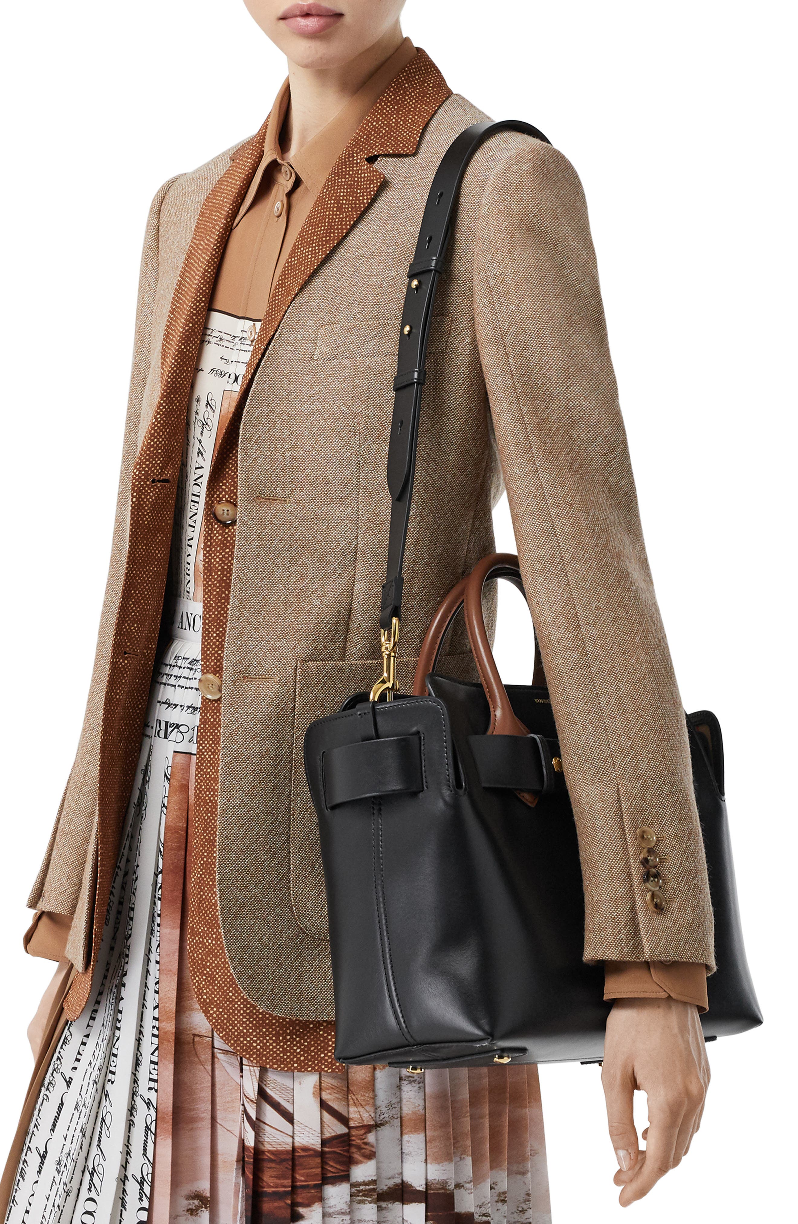 Burberry Small Belt Triple Stud Leather Satchel, Alternate, color, 