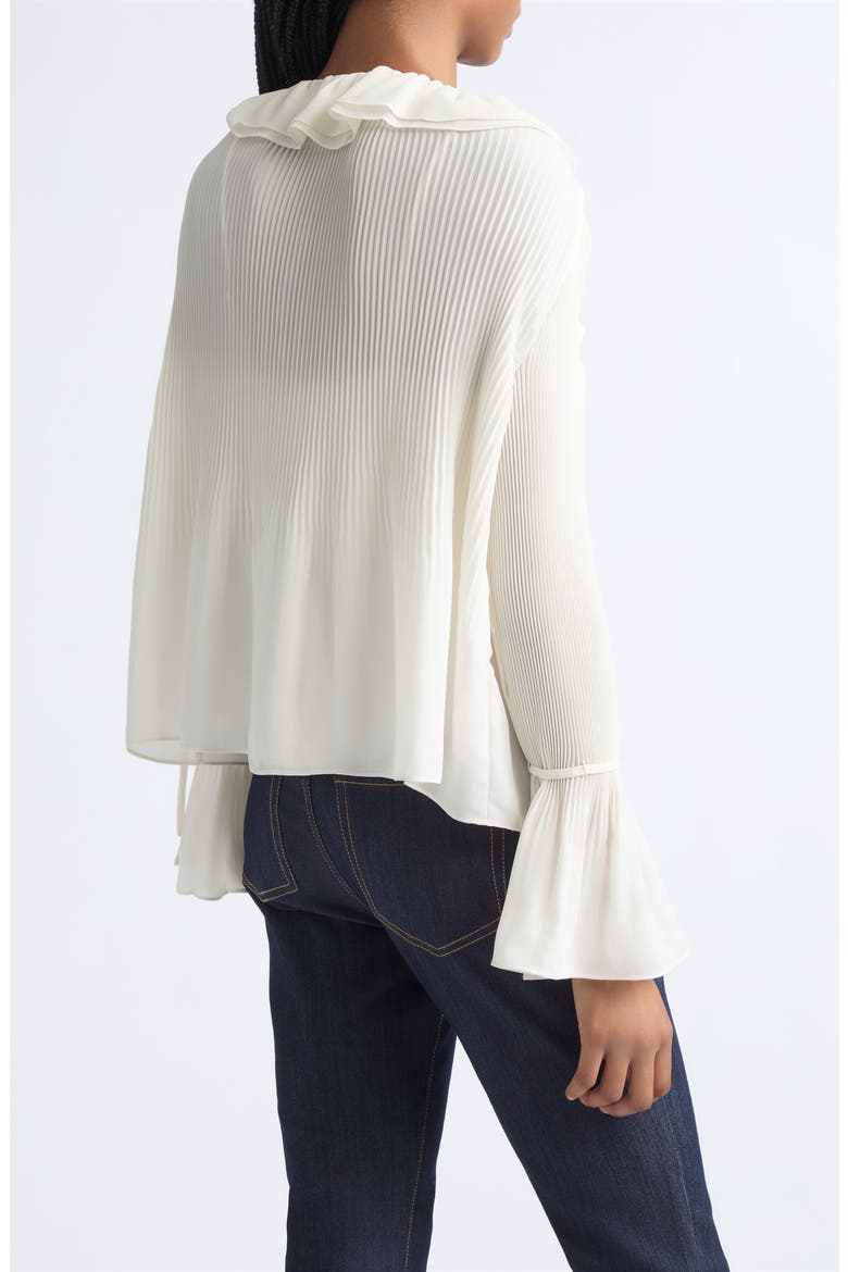 Nixen Pleated Ruffle Top, Alternate, color, IVORY