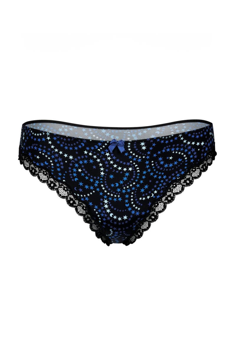 Adore Me Nare Thong Panties, Alternate, color, Novelty Black