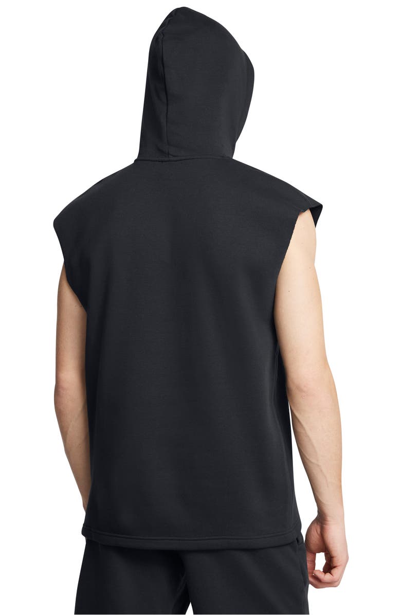 Under Armour Icon Fleece Sleeveless Hoodie, Alternate, color, Black