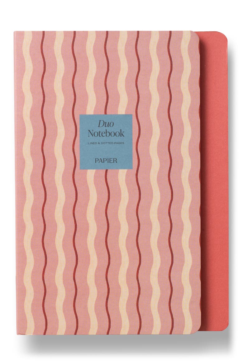 Pink Waves Notebook, Main, color, LIGHT/ PASTEL RED