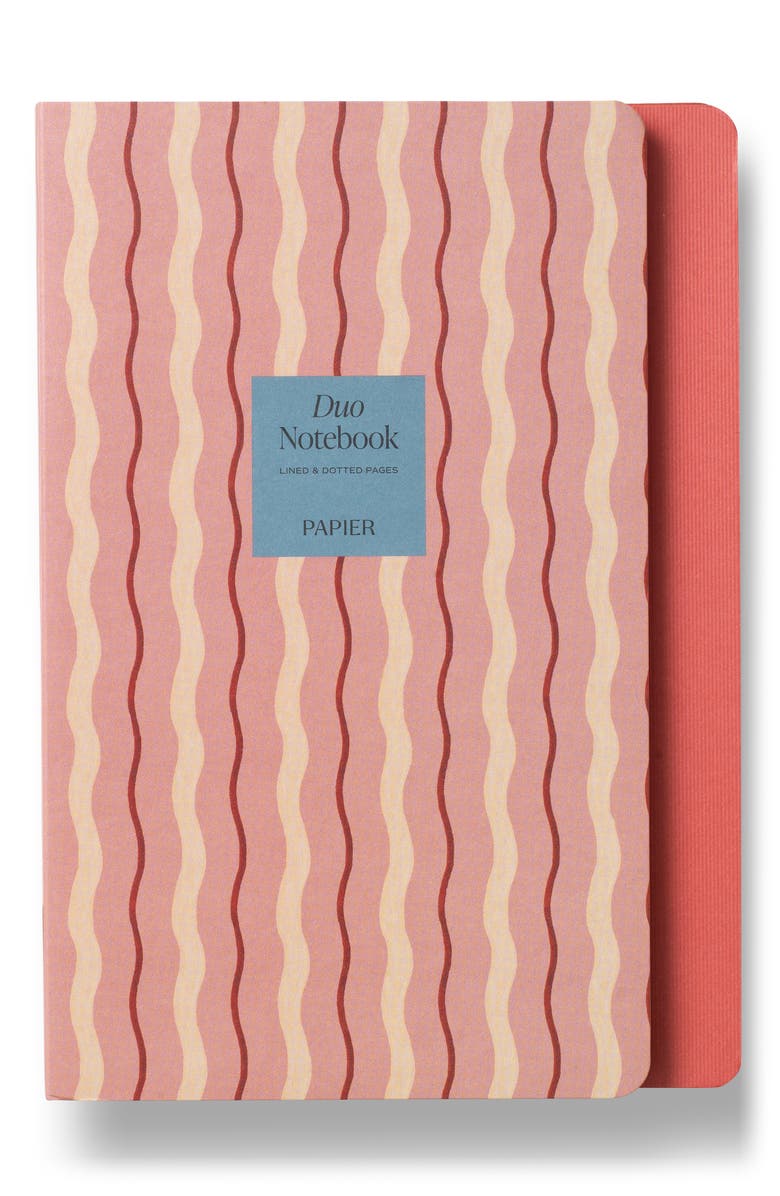 Papier Pink Waves Notebook, Main, color, Light/ Pastel Red