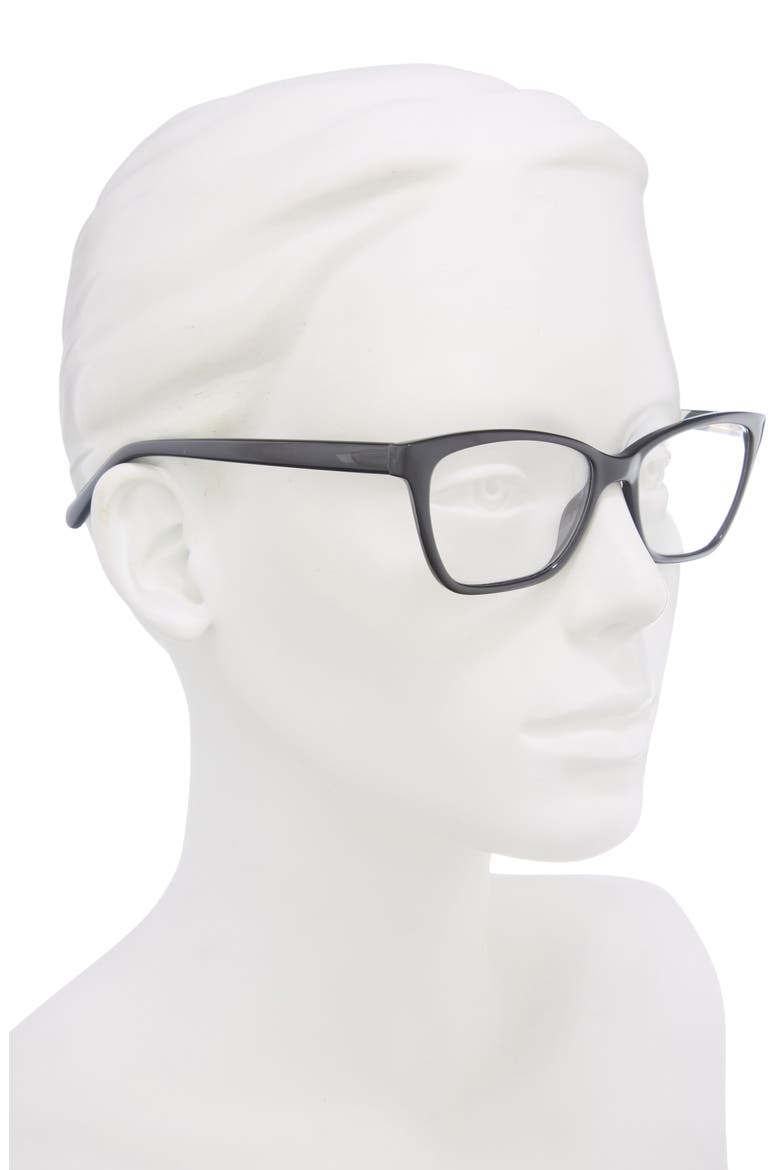 Pava 52mm Rectangular Reading Glasses, Alternate, color, BLACK