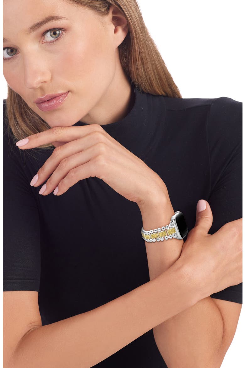18K Gold & Sterling Silver Diamond Apple Watch® Watchband, Alternate, color, SILVER GOLD DIAMOND
