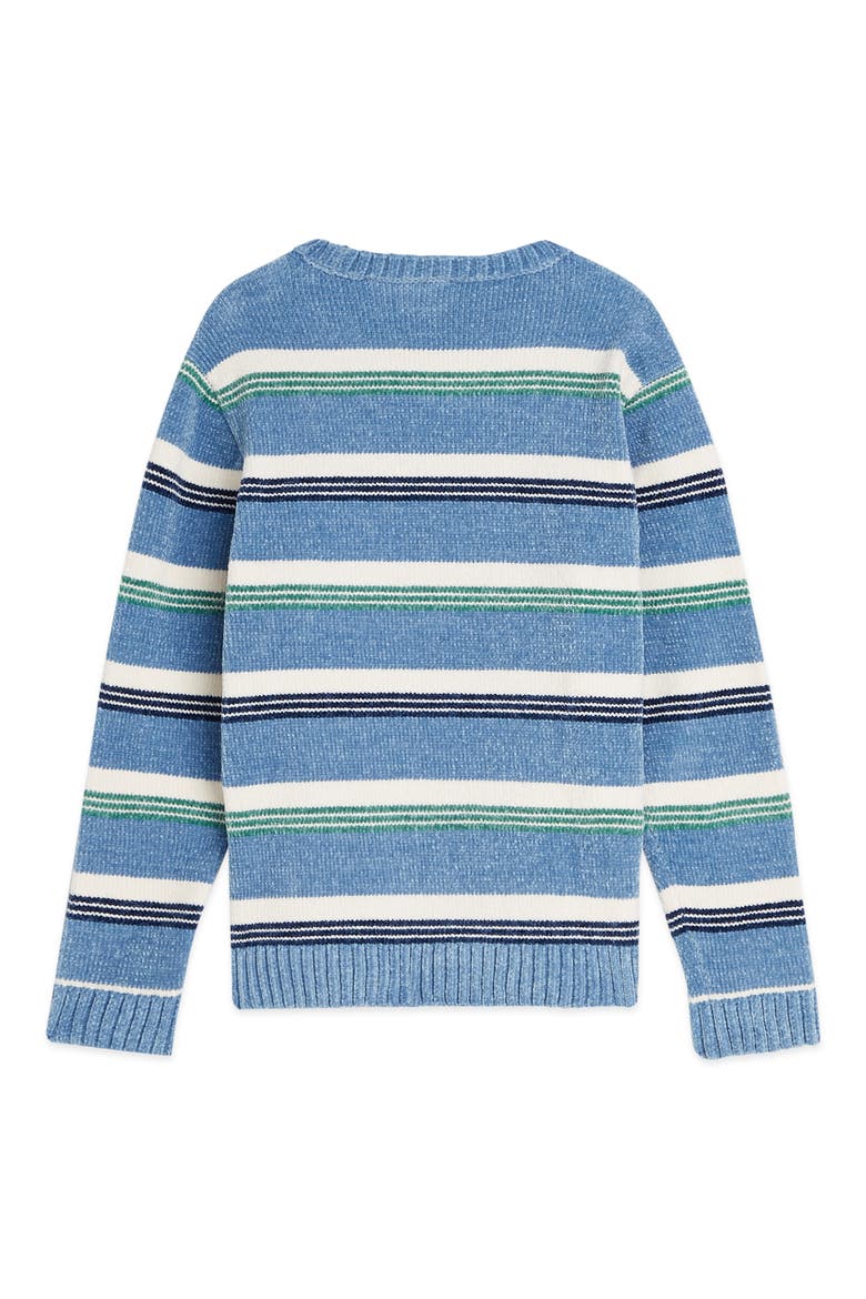 Kids' Stripe Chenille Sweater, Alternate, color, SKY/ PEWTER