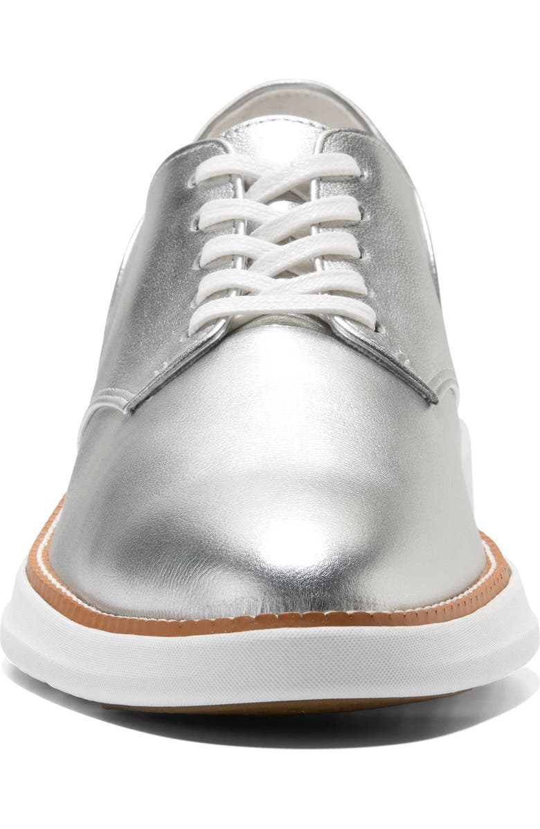 Cole Haan <p>Grand Shadowlite Leather Oxford (Women)</p>, Alternate, color, Silver Metallic Leather