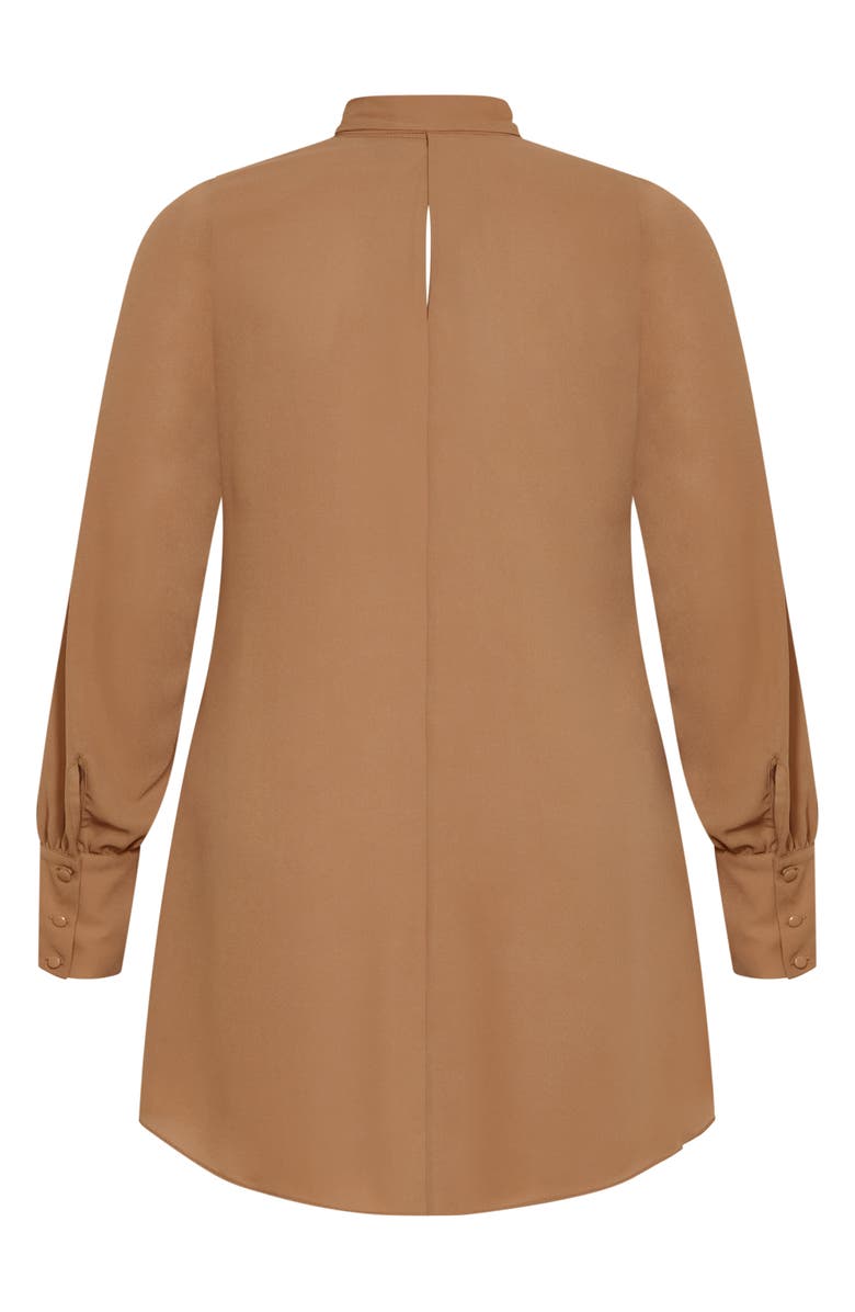 City Chic Bow Tunic Top, Alternate, color, Toffee