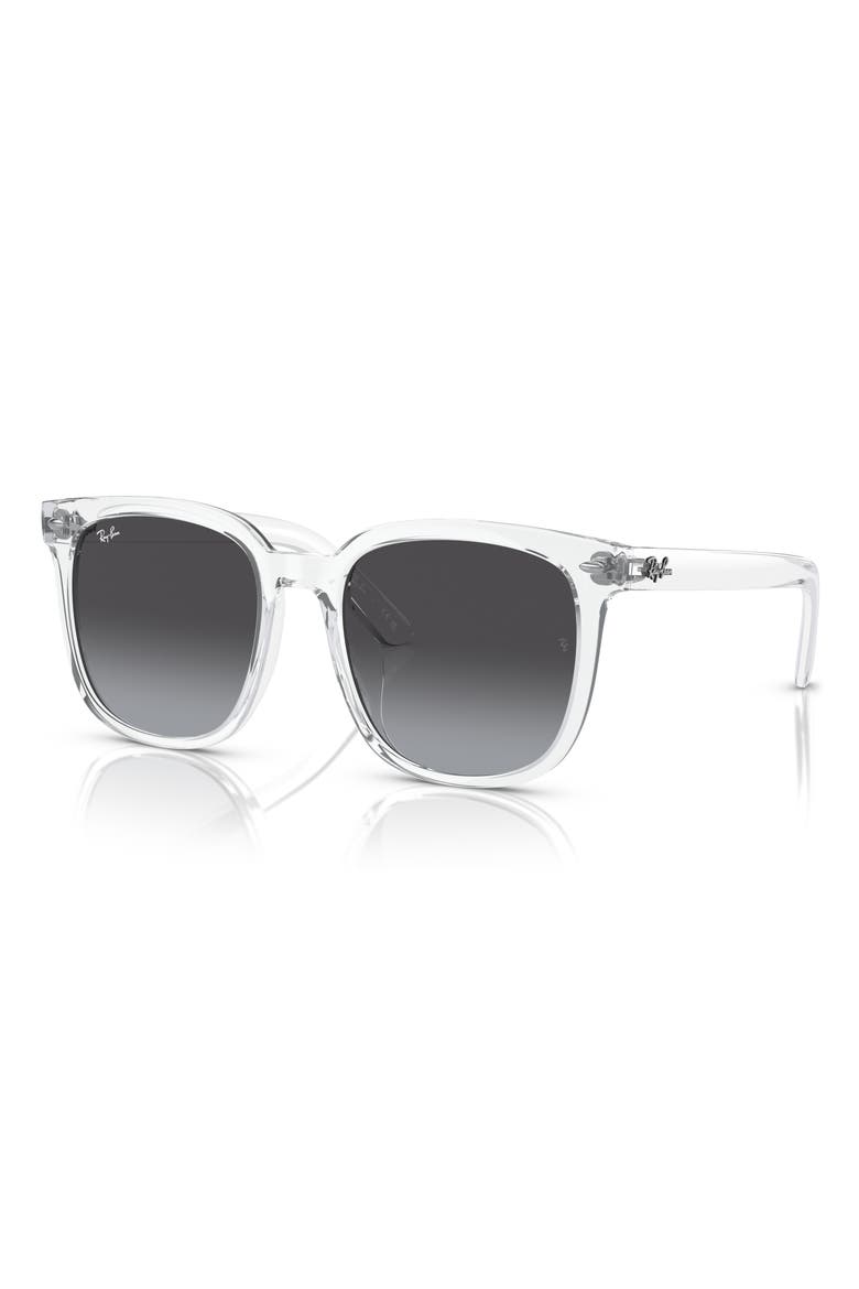 55mm Gradient Square Sunglasses, Alternate, color, TRANSPARENT/ GREY GRADIENT