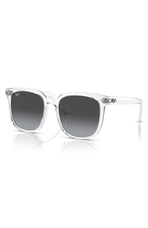 Ray Ban Rb4401d Sunglasses Transparent Frame Grey Lenses 55-20 In Transparent/grey Gradient