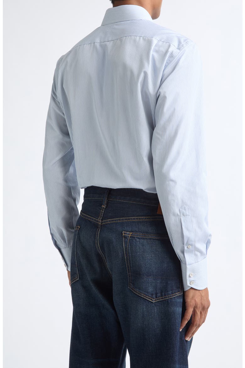 Classic Fit Striped Cotton Shirt, Alternate, color, UWA COMBO BLUE