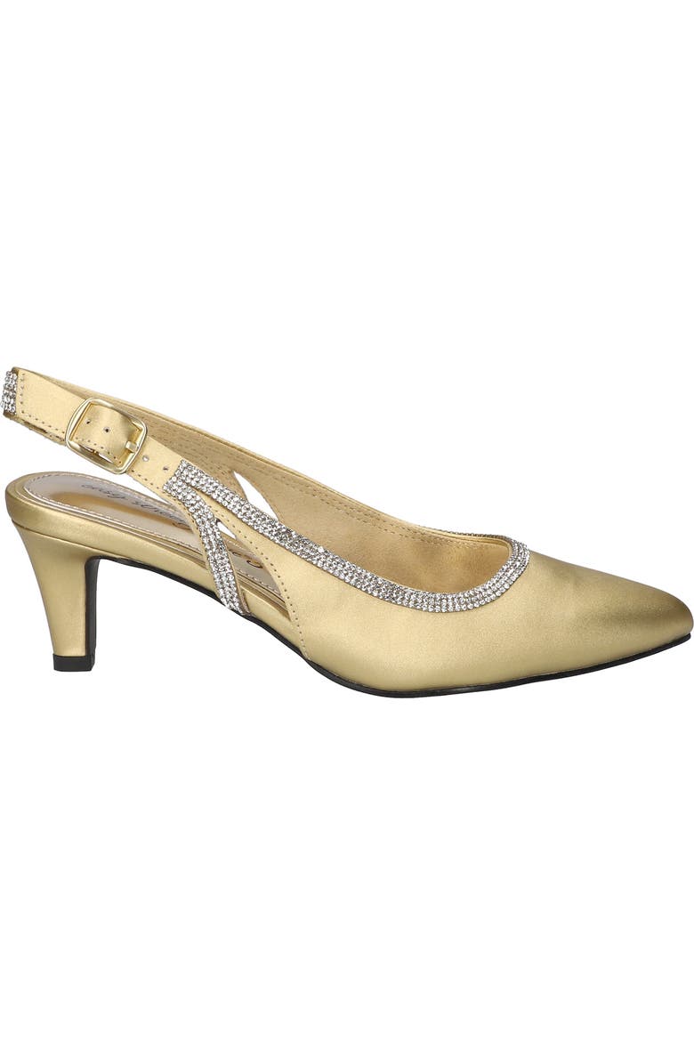 EASY STREET Glisten Kitten Heel Slingback Pump, Alternate, color, Gold Satin