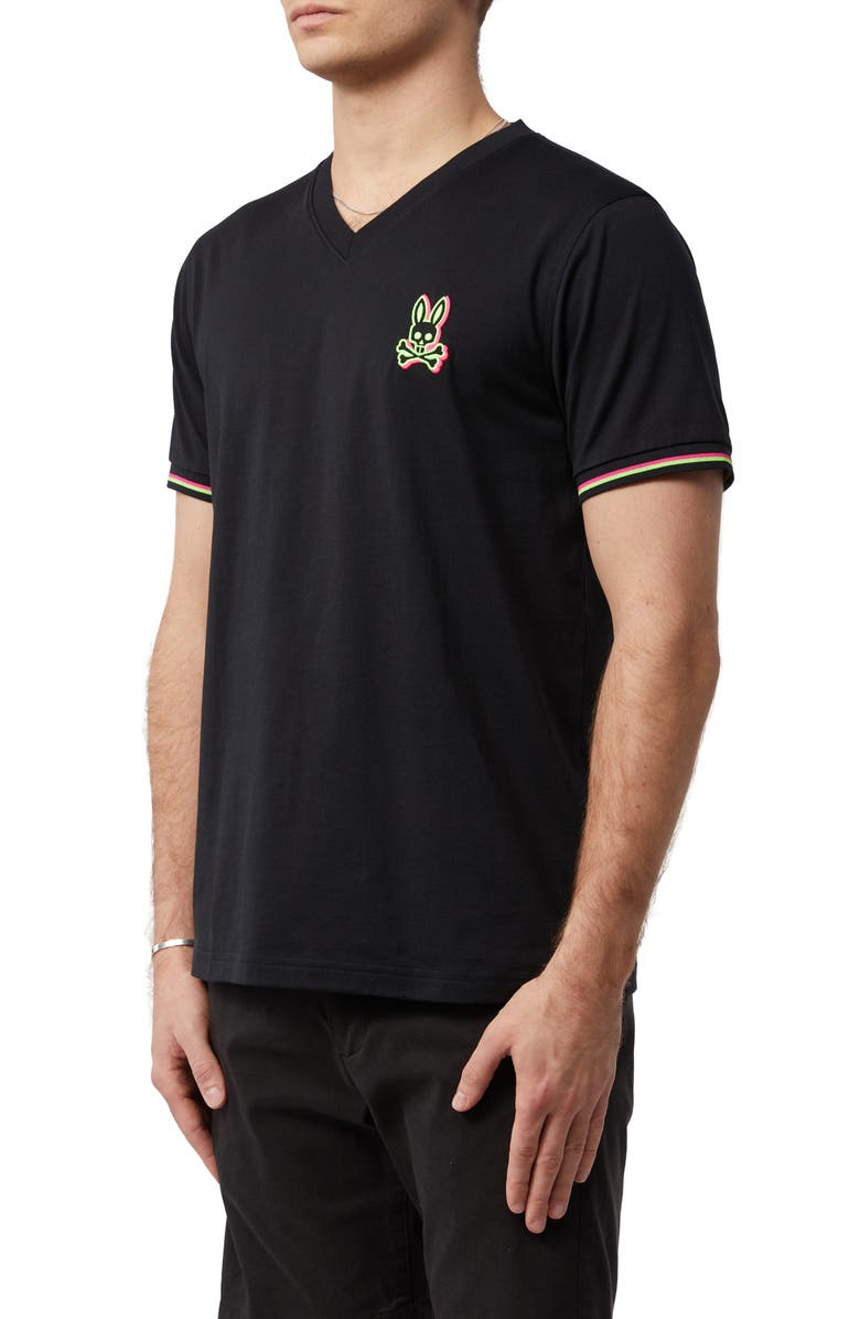 Psycho Bunny Logo V-Neck T-Shirt, Alternate, color,