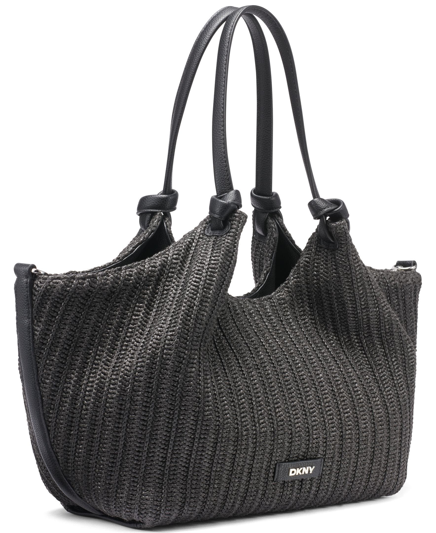 DKNY Paula Medium Tote, Alternate, color, Black/Silver