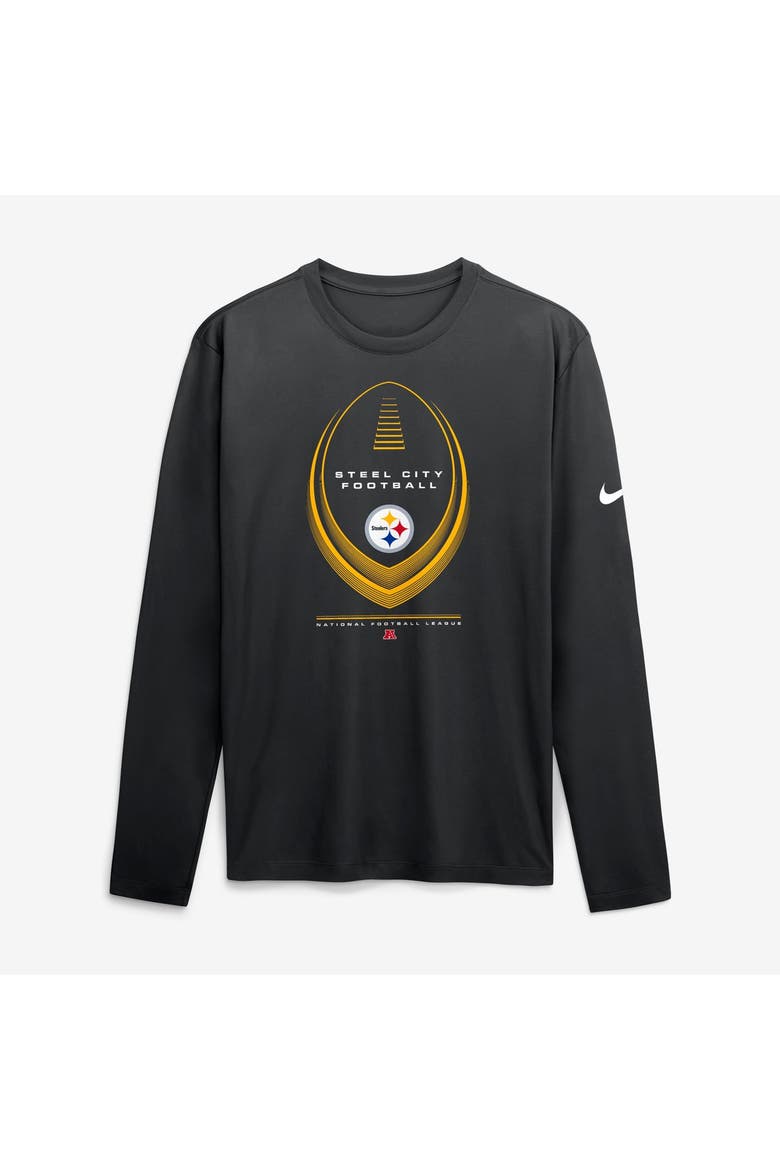Men's Nike Black Pittsburgh Steelers Legend Icon Dri-FIT Long Sleeve T-Shirt, Alternate, color, Black