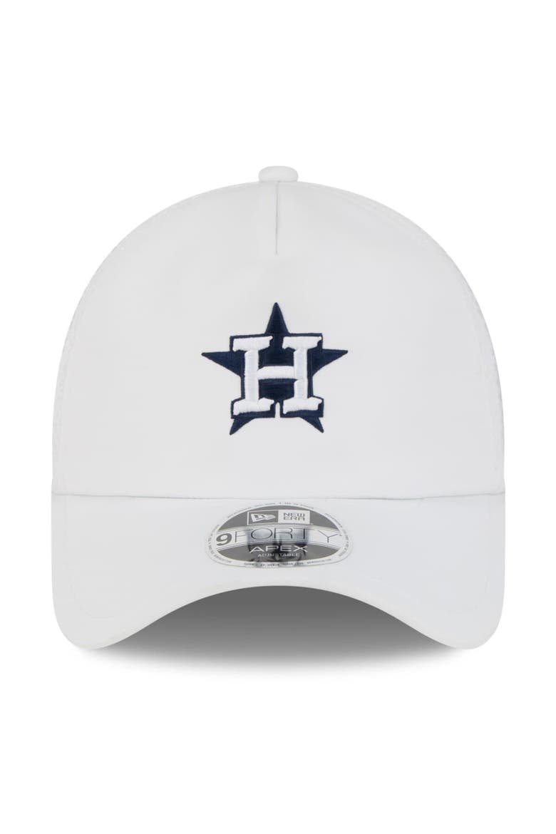 Men's New Era White Houston Astros 2026 Batting Practice Apex 9FORTY Adjustable Trucker Hat, Alternate, color, White