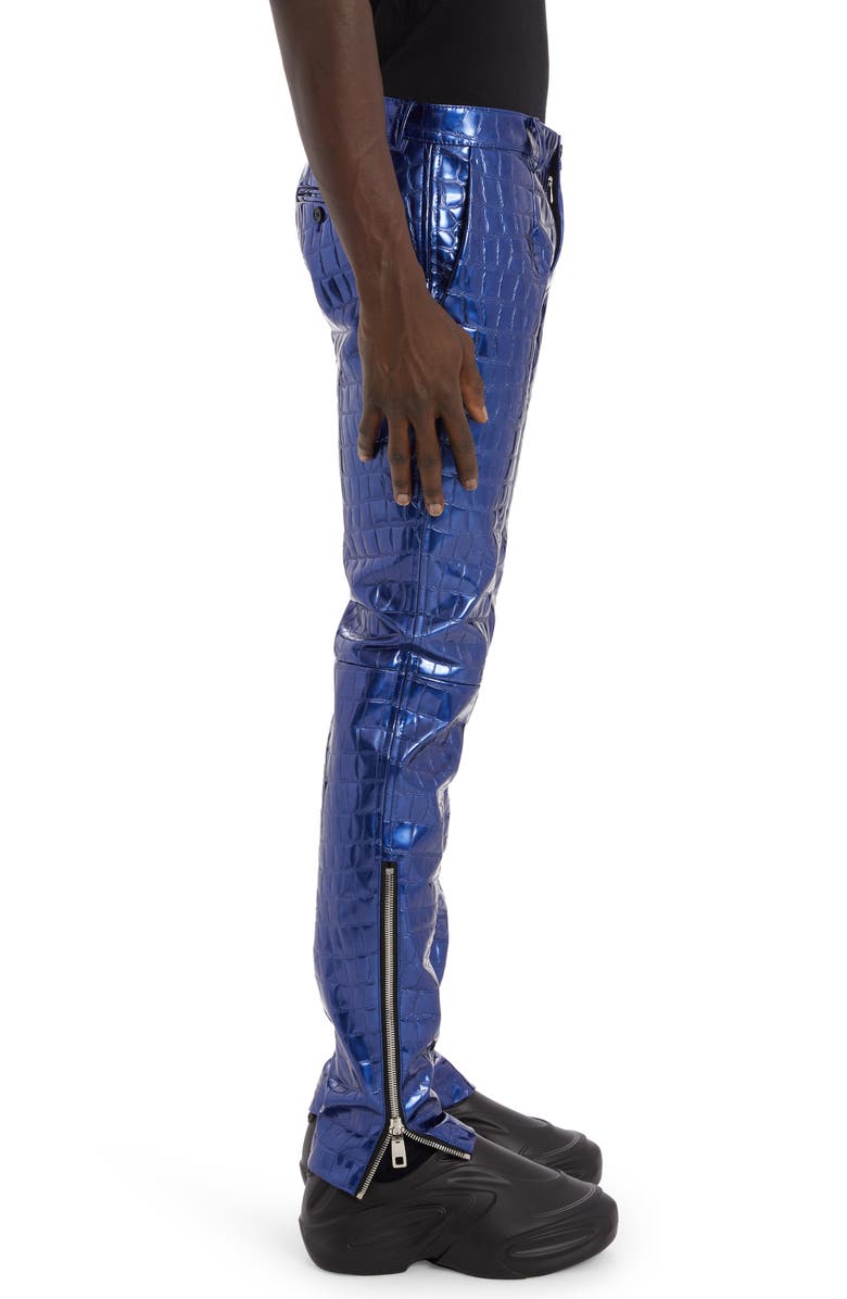 Dolce&Gabbana Alligator Embossed Faux Leather Pants, Alternate, color,