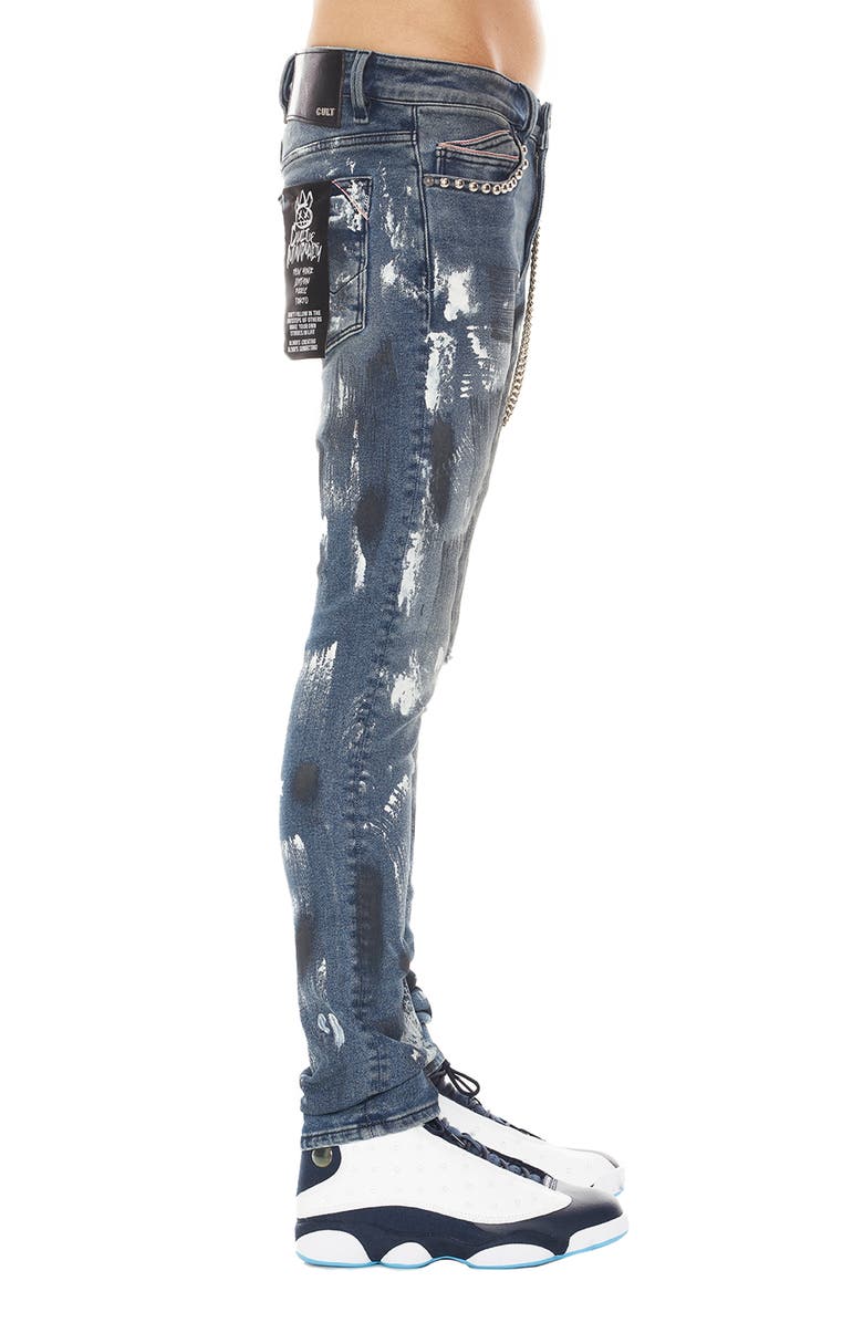 Cult of Individuality Punk Ripped Stretch Super Skinny Jeans, Alternate, color, Leopard