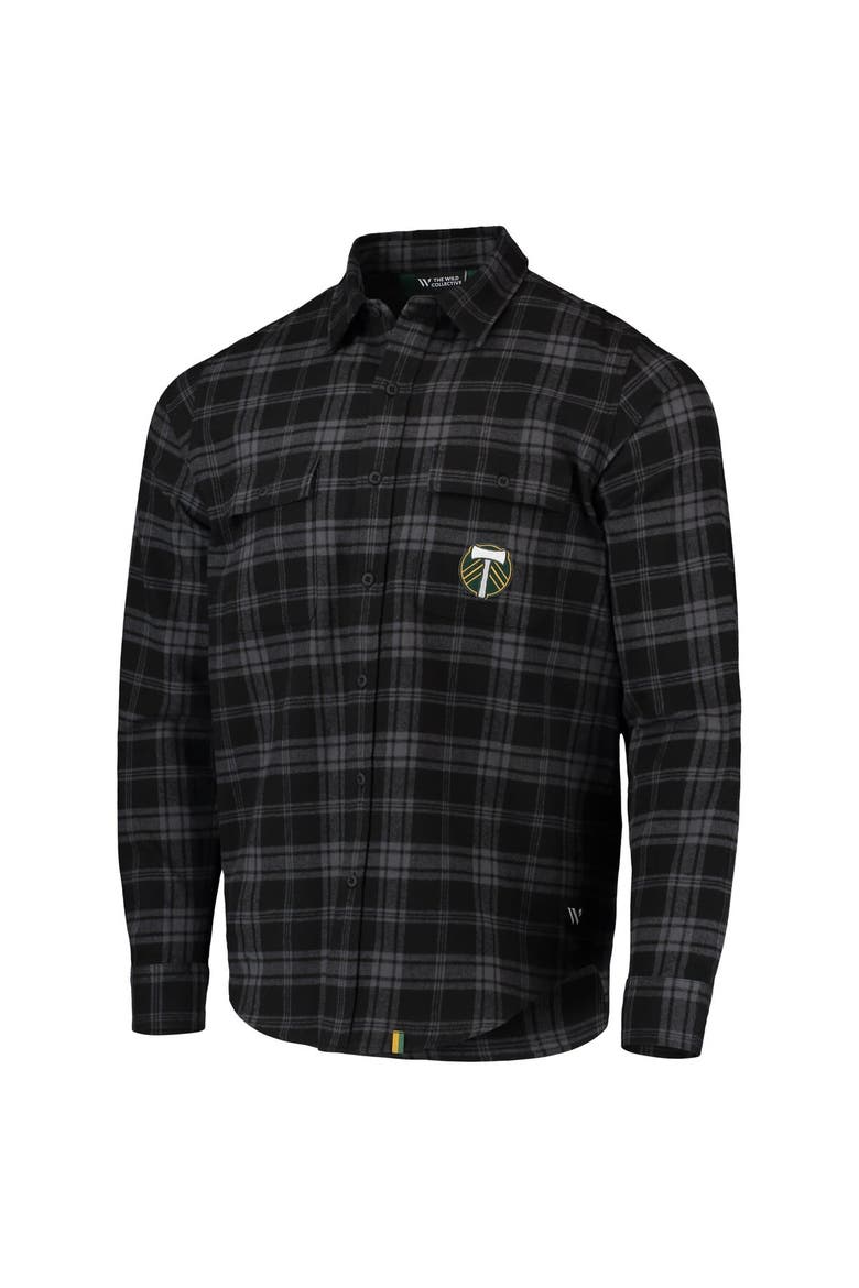 Men's The Wild Collective Black Portland Timbers Buffalo Check Button-Up Shirt, Alternate, color, Black