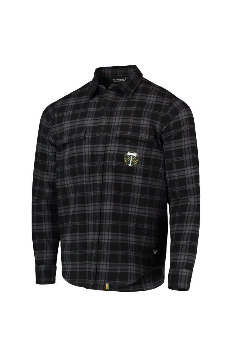 THE WILD COLLECTIVE Men's The Wild Collective Black Portland Timbers Buffalo Check Button-Up Shirt, Alternate, color, Black