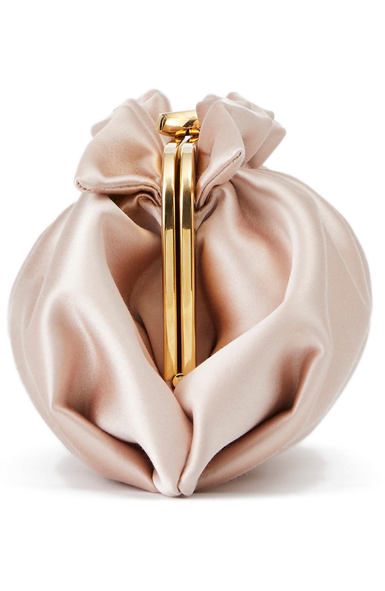 Satin Pochette Clutch, Alternate, color, FROSTED PEACH