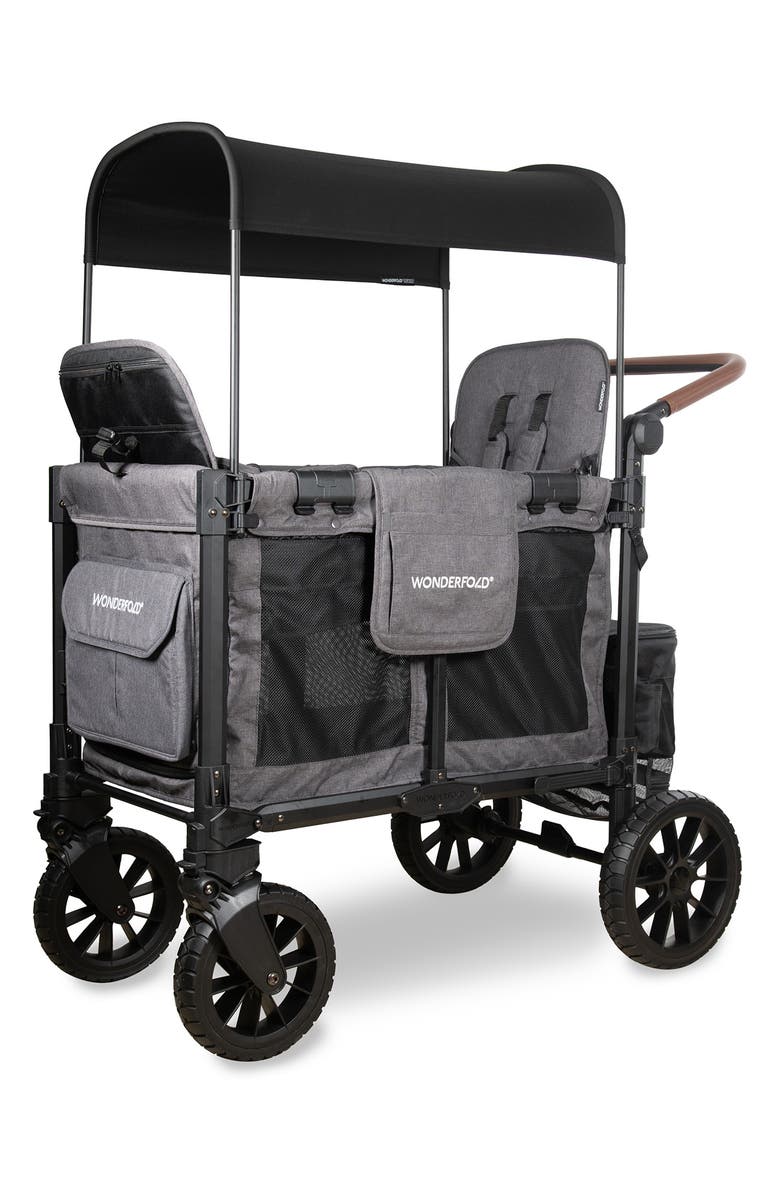 WonderFold W2 Luxe Pro 2-Passenger Multifunctional Stroller Wagon, Main, color, Gray