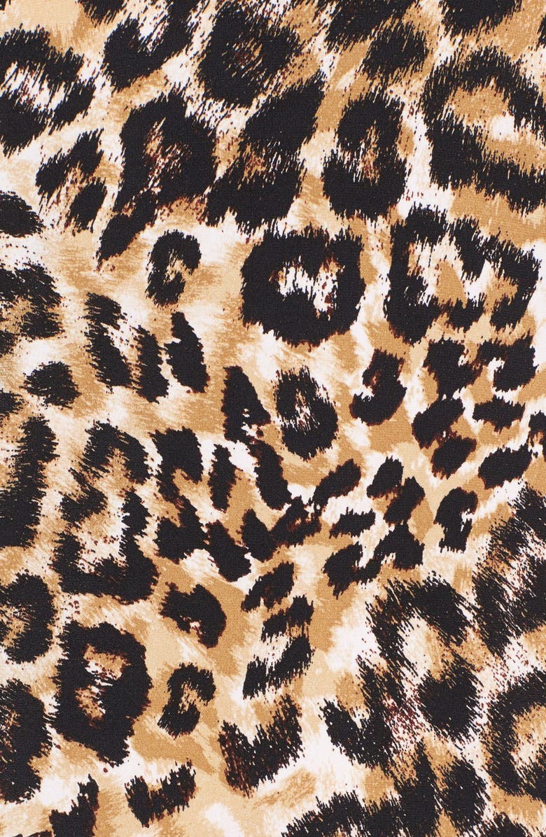 ZDNU ANNE KLEIN NEW YORK Anne Klein Leopard Print Pleat V-Neck Top, Alternate, color,