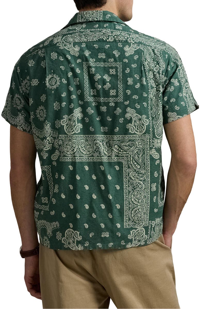 Polo Ralph Lauren Classic Fit Bandana Print Linen & Cotton Camp Shirt, Alternate, color, 