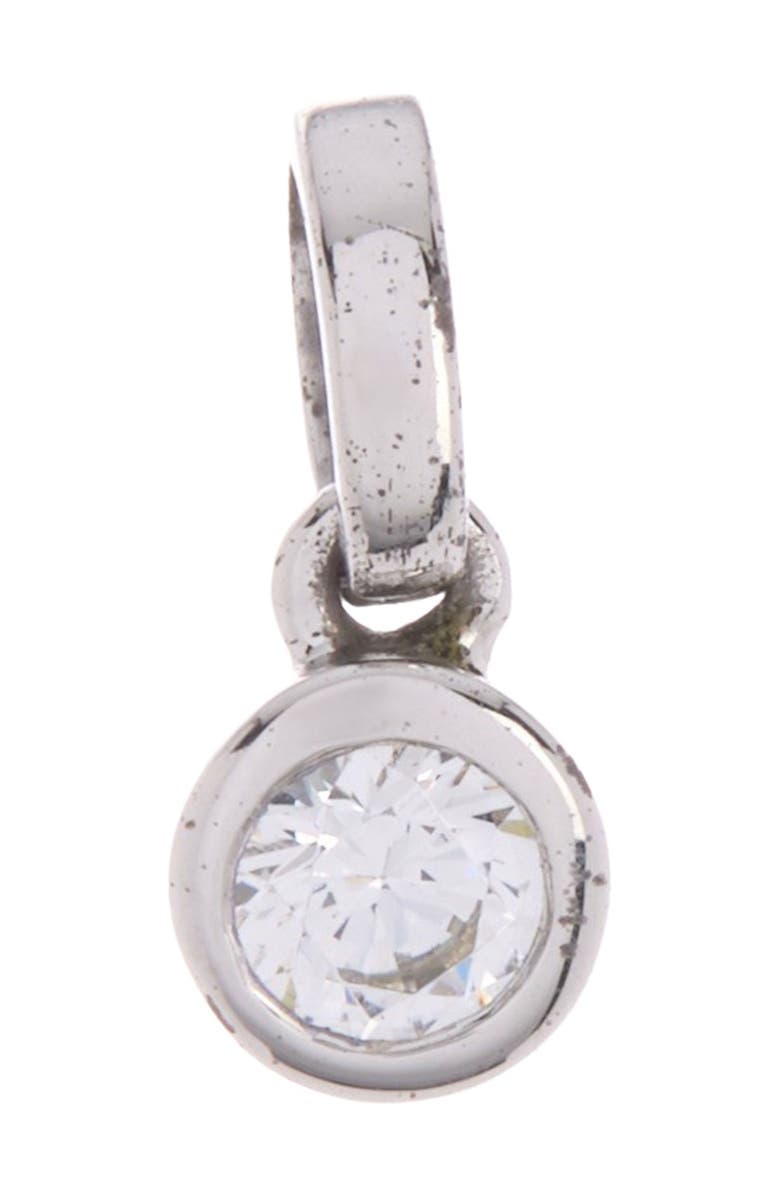 Breuning Sterling Silver 3.0mm Bezel Set Round CZ Pendant, Main, color, 