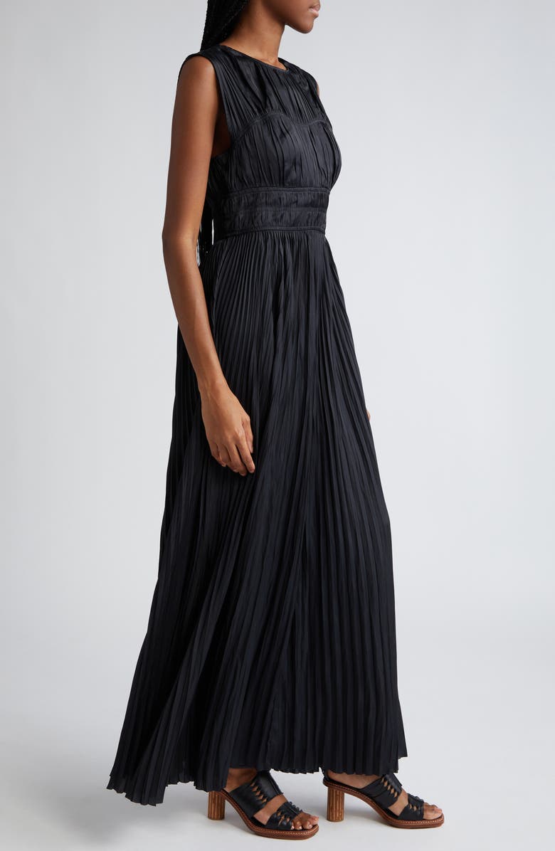 Ulla Johnson Delia Plissé Satin Gown, Alternate, color, 