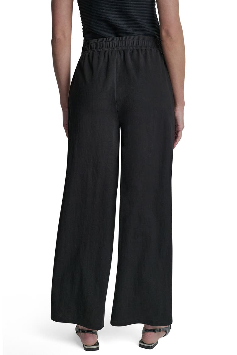 Logo Pull-On Wide Leg Pants, Alternate, color, BLACK