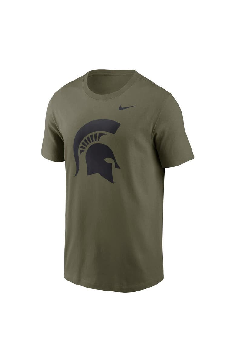 Nike Men's Nike Olive Michigan State Spartans 2024 Military Appreciation Tonal Logo Performance T-Shirt, Alternate, color, 
