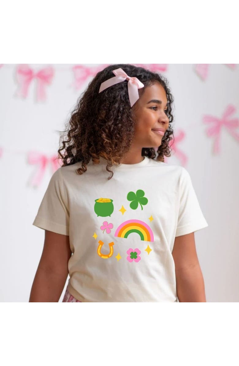 Sweet Wink Lucky Doodle St. Patrick's Day Short Sleeve T-Shirt, Alternate, color, 