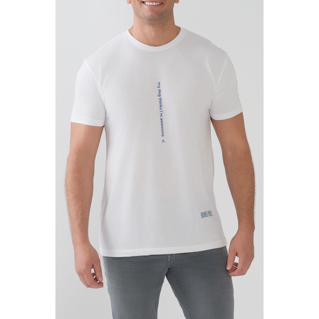 BORED REBEL My Dog Thinks I'm Awesome Crewneck Graphic Undershirt in White  product