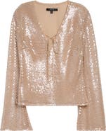 Toccin Zuri Sequin Flare Sleeve Top