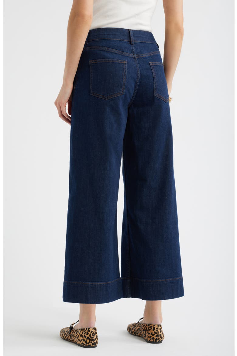 Wide Leg Crop Jeans, Alternate, color, DARK WASH