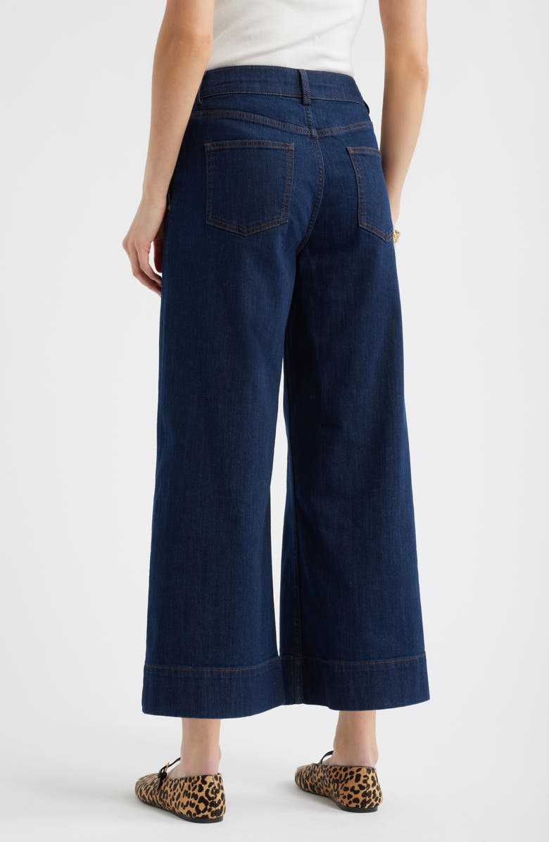 Caslon<sup>®</sup> Wide Leg Crop Jeans, Alternate, color, Dark Wash